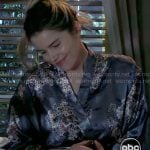 Sasha’s floral satin robe on General Hospital