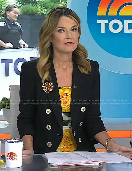 Savannah’s rose print dress and blazer on Today