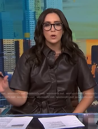 Savannah’s brown tie waist leather dress on NBC News Daily