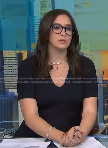 Savannah’s navy v-neck dress on NBC News