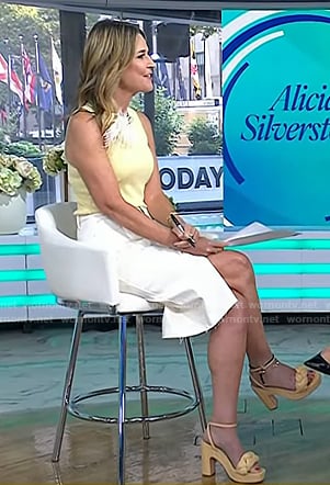 Savannah’s beige braided sandals on Today