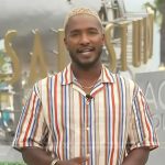 Scott’s striped shirt on Access Hollywood