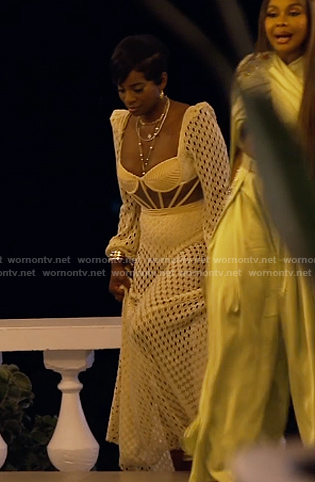 Shamea’s white bustier dress on The Real Housewives of Atlanta