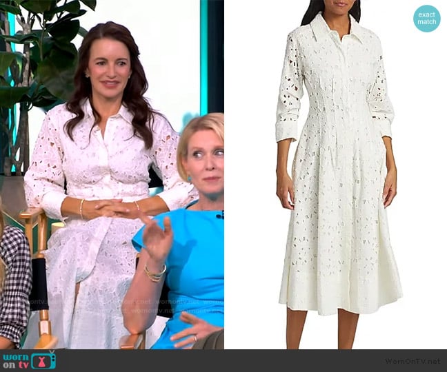 Simkhai Jazz Eyelet Midi-Shirtdress worn by Kristin Davis on The View
