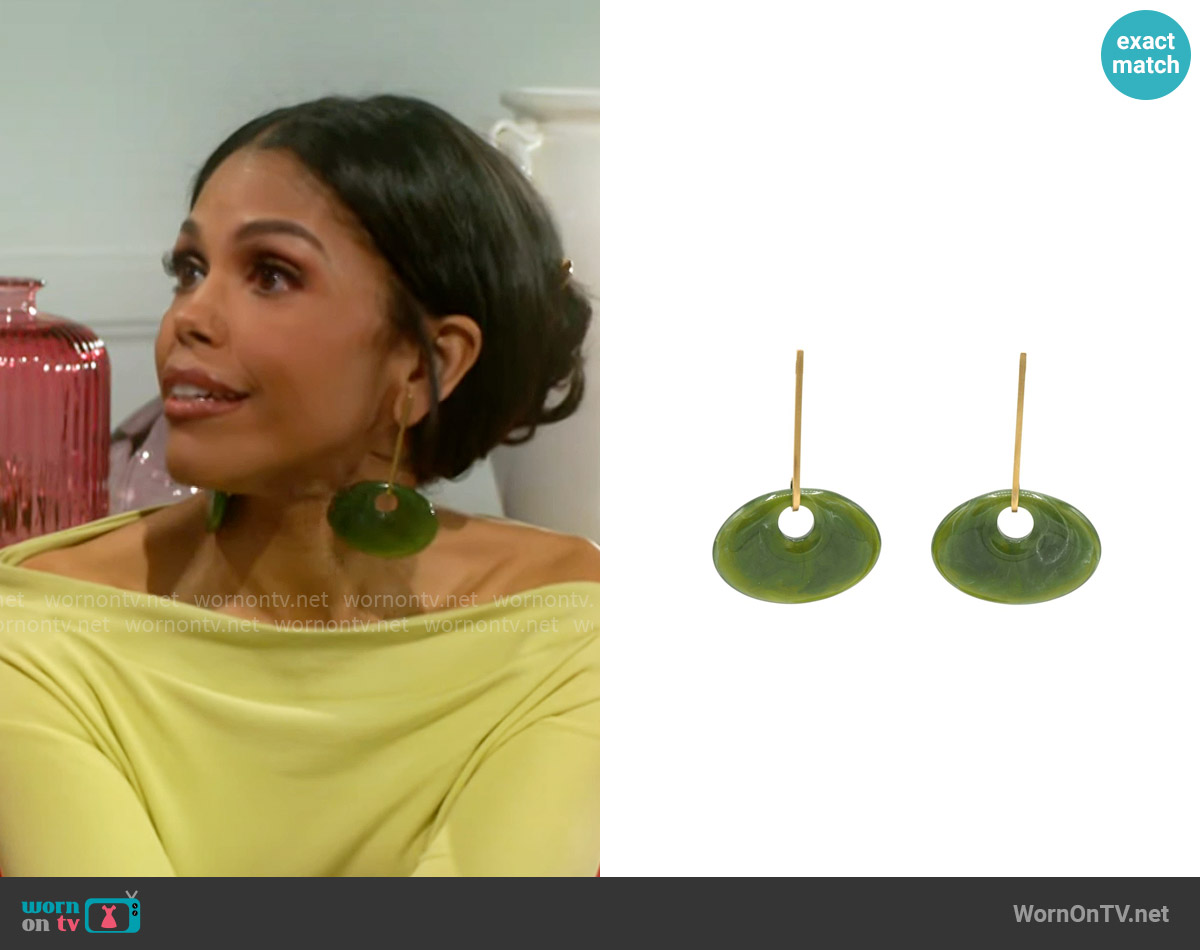 Sita Nevado Piruleta Earrings worn by Dani Dupree (Karla Mosley) on Beyond the Gates