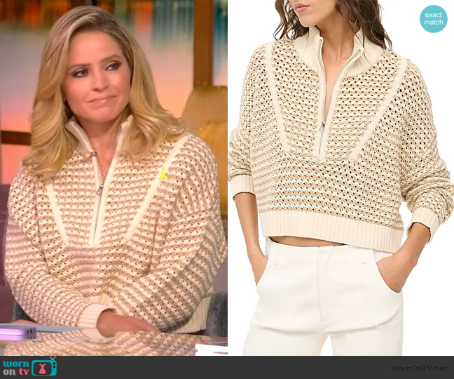 Staud Hampton Striped Crochet Sweater worn by Sara Haines on The View