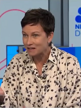 Stephanie Gosk’s white floral blouse on NBC News Daily