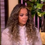 Sunny’s gray floral embroidered shirt on The View