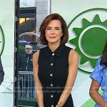Stephanie Ruhle’s black sleeveless button front dress on Today