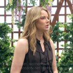 Tessa’s pinstripe ruffled shirt on The Young and the Restless