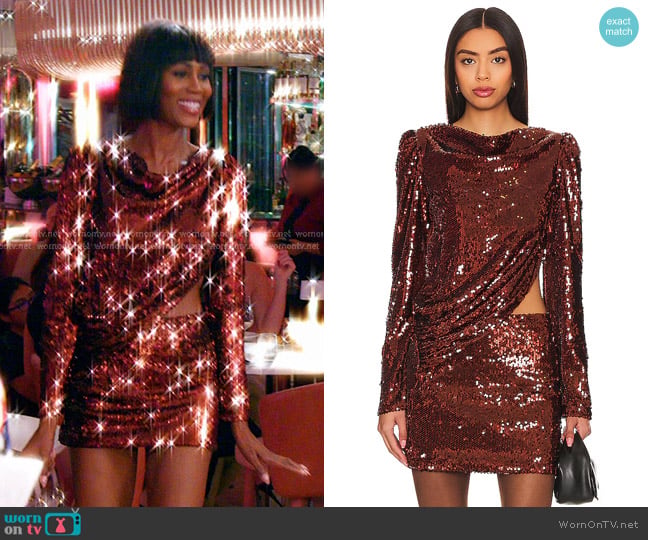 The Bar Rowan Dress in Hot Chocolate worn by Kiki Barth (Kiki Barth) on The Real Housewives of Miami