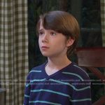 Thomas’s navy striped v-neck sweater on Days of our Lives