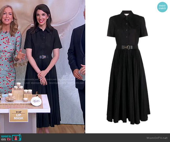 Tory Burch Poplin Pleated Shirtdress worn by Sally Holmes on Good Morning America
