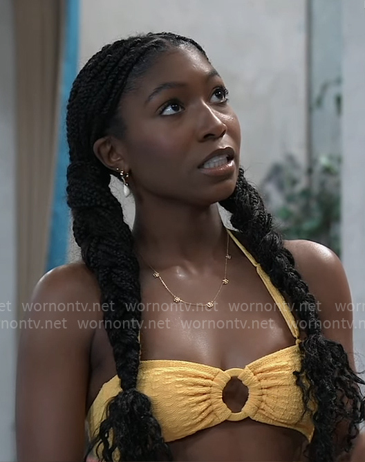 Trina’s orange textured bikini on General Hospital