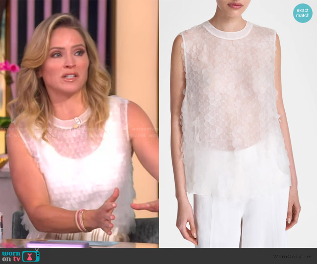 WornOnTV: Sara’s sheer sleeveless top and stripe pants on The View ...