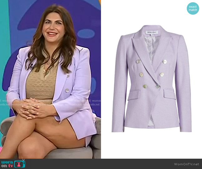 Veronica Beard Miller Dickey Jacket in Soft Lilac worn by Katie Sturino on Today