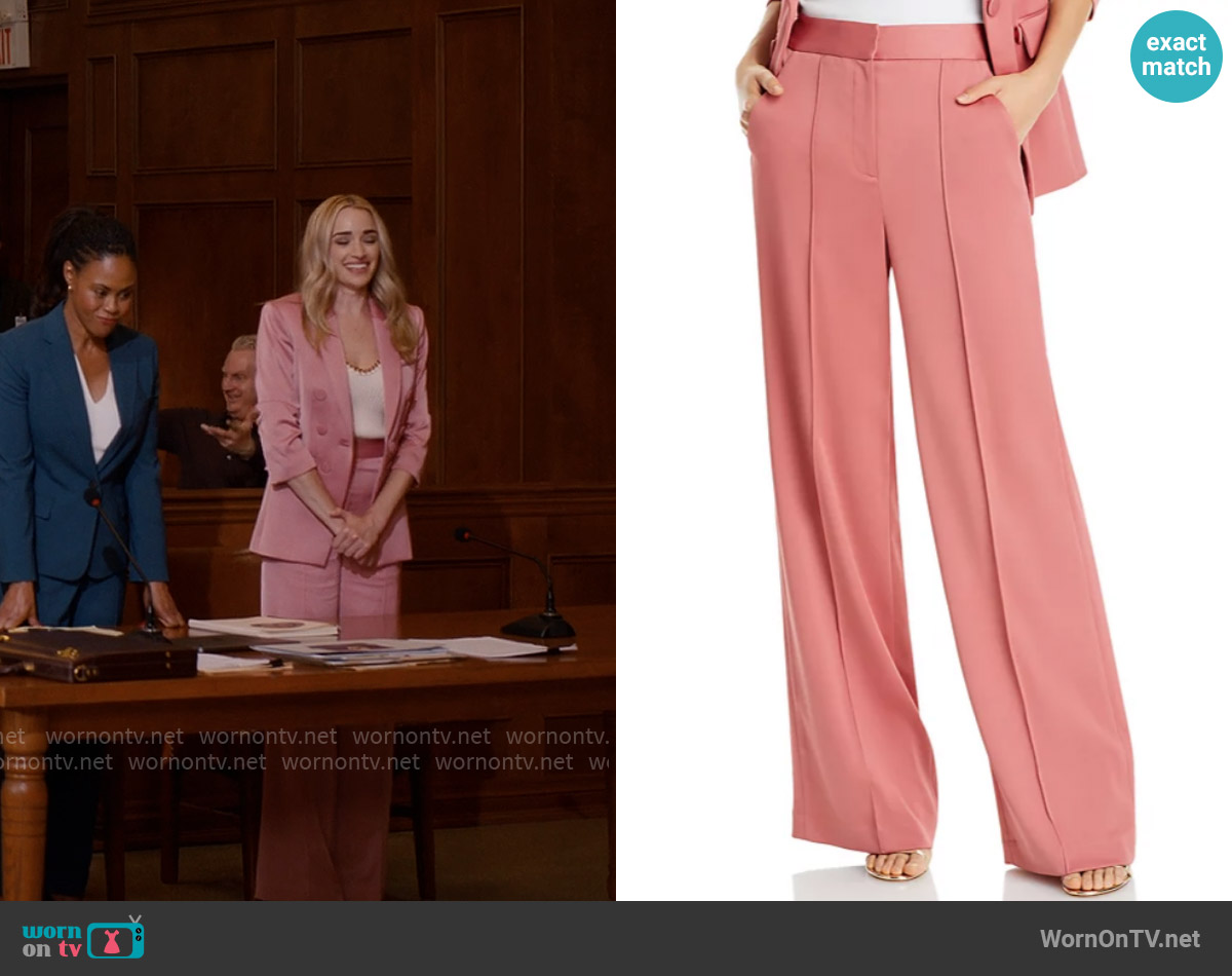 Edia Satin Straight-Leg Pants worn by Georgia Miller (Brianne Howey) on Ginny & Georgia