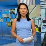 Vicky’s blue ribbed sleeveless dress and pumps on NBC News Daily