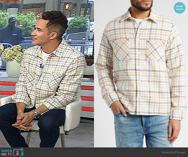 Wax London Whiting Yard Check Cotton Blend Overshirt worn by Justin Willman on Today