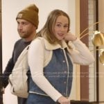 Whitney’s denim shearling vest on The Secret Lives of Mormon Wives