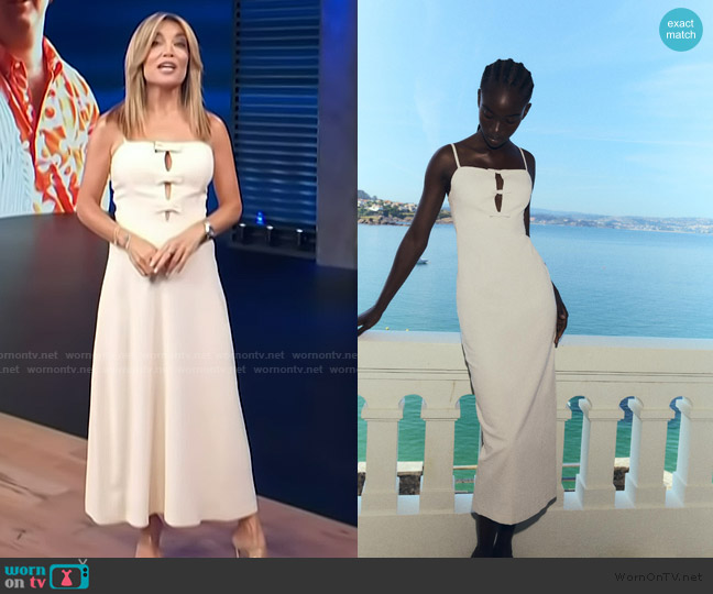 Zara Cut-Out Midi Dress with Bows worn by Kit Hoover on Access Hollywood