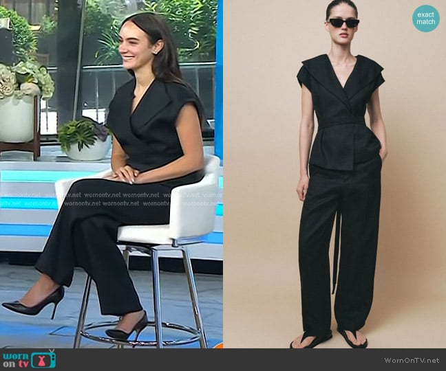 Zara Linen Vest - ZW Collection worn by Liv Perez on Today
