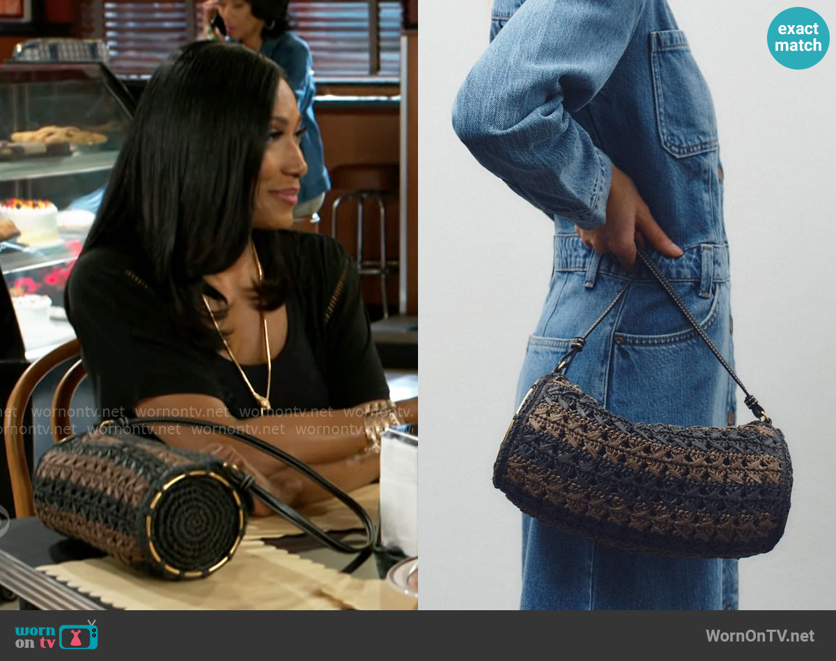 Zara Braided Shoulder Bag worn by Dana 'Leslie' Thomas (Trisha Mann-Grant) on Beyond the Gates