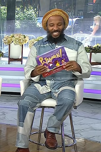 Ziggy Marley’s patchwork denim shirt and jeans on Today