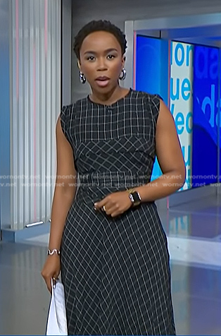 Zinhle’s black grid check dress on NBC News Daily