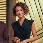 Zuri’s black sleeveless blazer dress on Access Hollywood