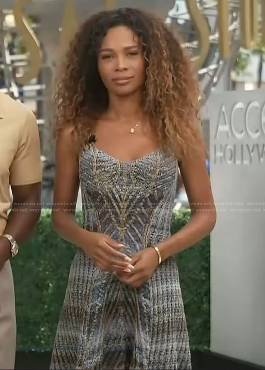 Zuri’s gray knit mini dress on Access Hollywood