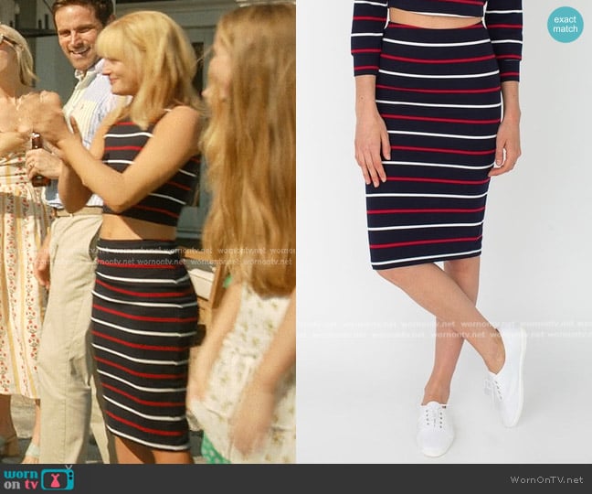 American Apparel Alley Ponte Mid-length Pencil Skirt worn by Mirren Sinclair Sheffield (Esther McGregor) on We Were Liars