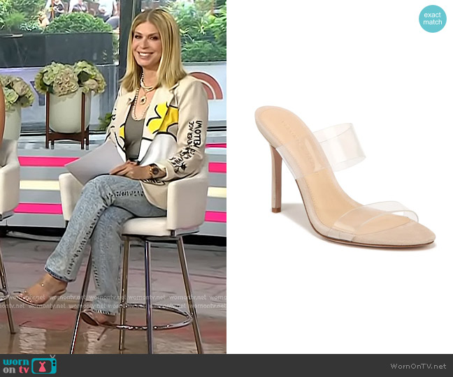 Veronica Beard Asha Sandal in Ecru worn by Jill Martin on Today