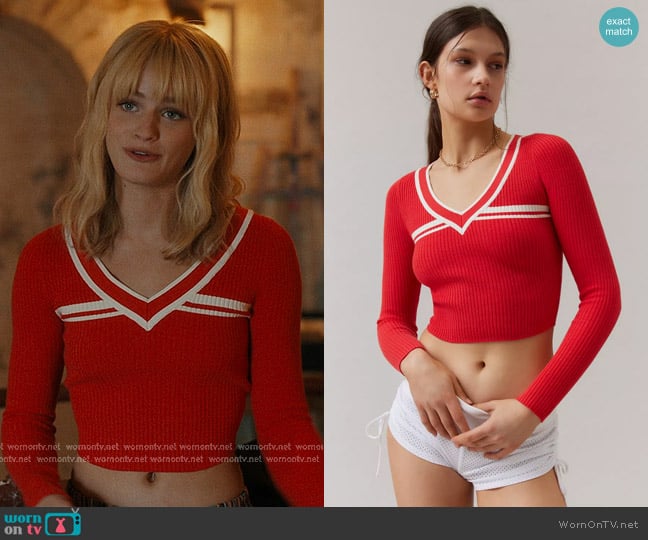 BDG Addison V Neck Ribbed Knit Sweater worn by Mirren Sinclair Sheffield (Esther McGregor) on We Were Liars
