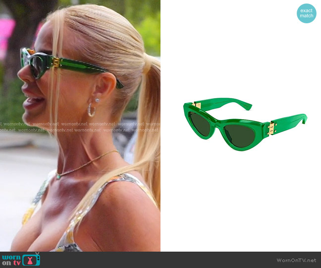 Bottega Veneta Unapologetic 49MM Cat-Eye Sunglasses in Green worn by Alexia Echevarria (Alexia Echevarria) on The Real Housewives of Miami