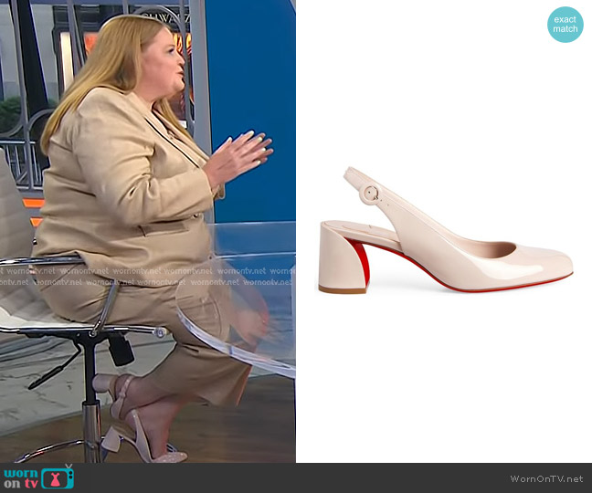 Christian Louboutin So Jane Patent Leather Slingback Pumps worn by Misty Marris on Today