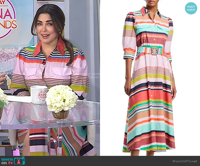 Essentiel Antwerp Hiced Dress in Tutu Turquoise worn by Bobbie Thomas on Today