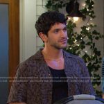 Javi’s logo print camo shirt on Days of our Lives