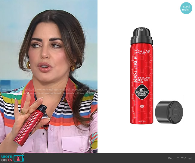 L'Oreal Paris Infallible 3-Second Up to 36HR Wear Setting Spray worn by Bobbie Thomas on Today