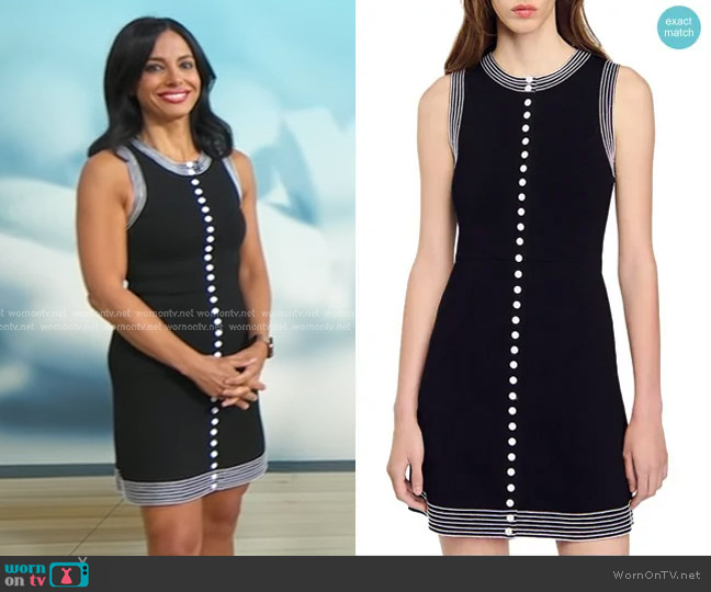 Sandro Nolwenn Dress in Black worn by Dr. Tara Narula on Good Morning America