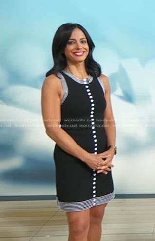Dr. Tara Narula’s black button front mini dress on Good Morning America