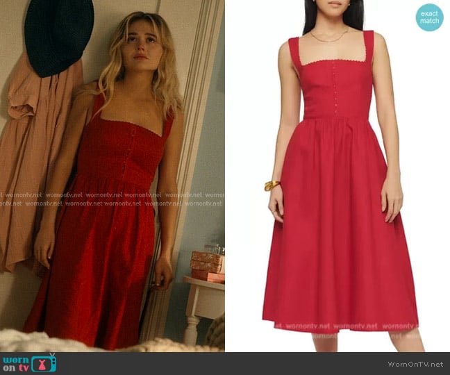Reformation Tagliatelle Linen Sundress worn by Cadence Sinclair Eastman (Emily Alyn Lind) on We Were Liars