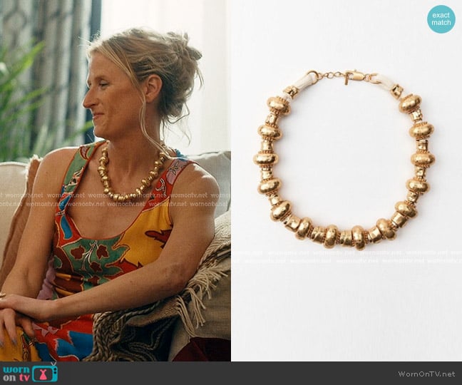 Zara Cord Necklace With Irregular Metal Pieces worn by Caroline Sinclair (Mamie Gummer) on We Were Liars