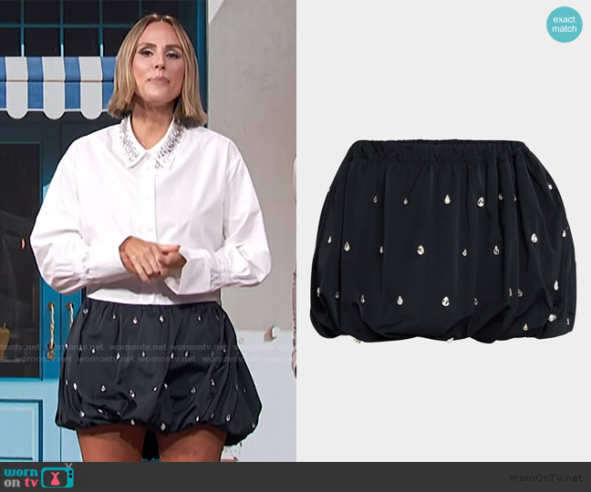 A.L.C. Holly Embellished Bubble Mini Skirt worn by Keltie Knight on E! News
