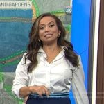 Adelle’s navy print scalloped mini dress on Today