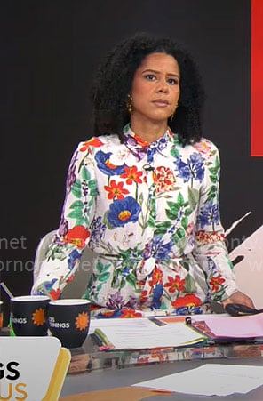 Adriana Diaz’s floral shirtdress on CBS Mornings