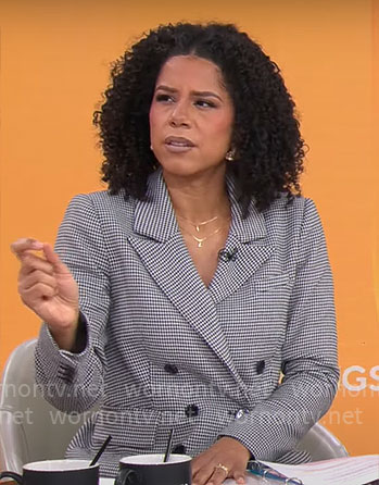 Adriana Diaz’s houndstooth blazer on CBS Mornings