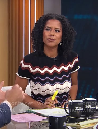 Adriana Diaz’s wavy stripe dress on CBS Mornings