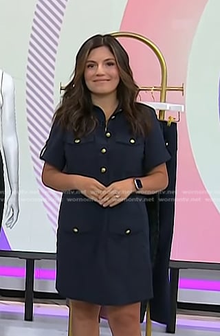 Adrianna’s navy utility dress on Today