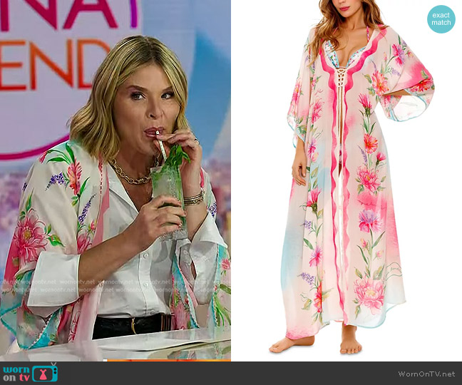 Agua Bendita Selma Chroma Floral Caftan Cover-Up worn by Jenna Bush Hager on Today